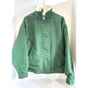 The Woolrich Woman Green Fleece Lined Bomber Jacket Women’s S Vintage USA 70s80s